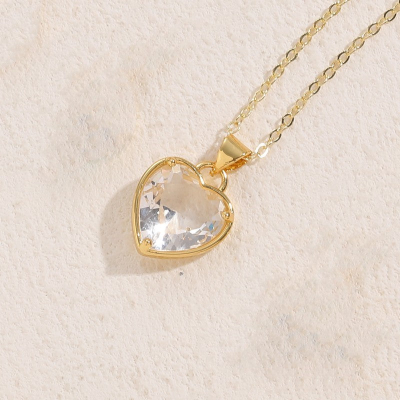 Wholesale Glass Love Classic Pendant Copper Necklace